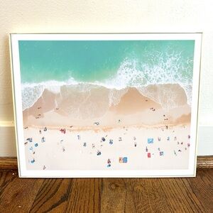 Coastal Aerial Beach Photography Framed Art Print NWOT